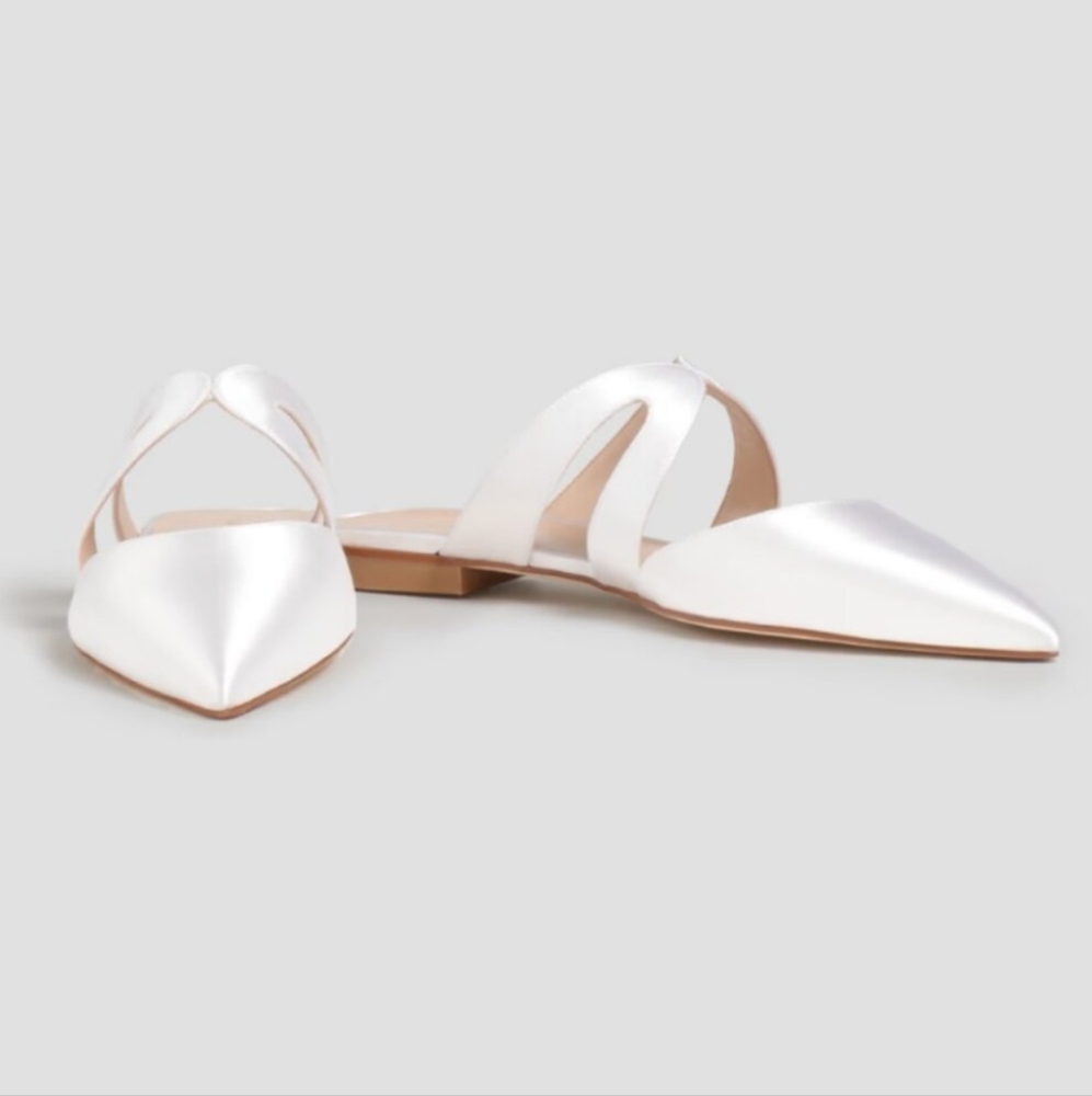 stuart weitzman mariposa mule satin bridal flats